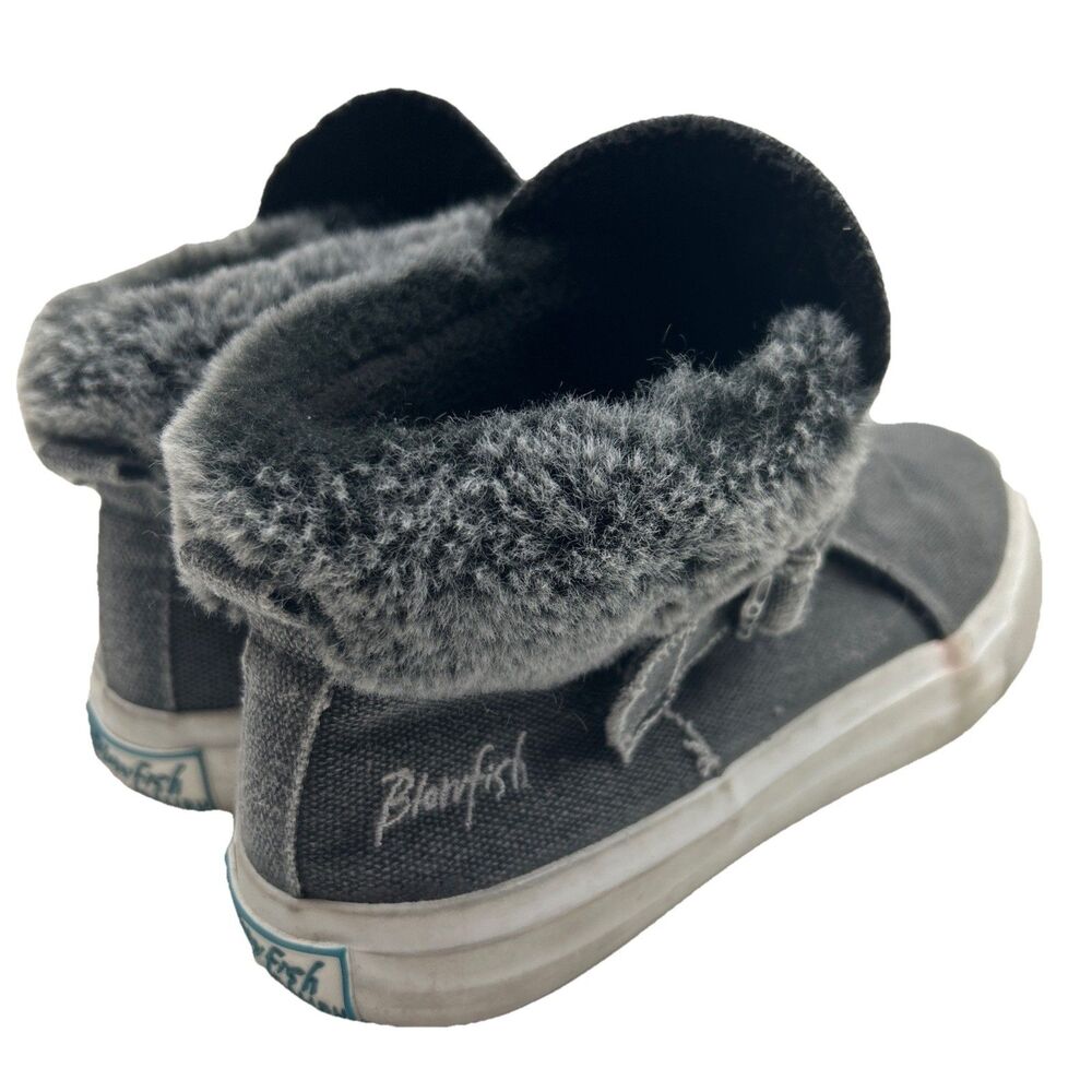 Blowfish Malibu Women’s 6.5 Charcoal Grey‎ Faux Fur Lined High Top Sneakers